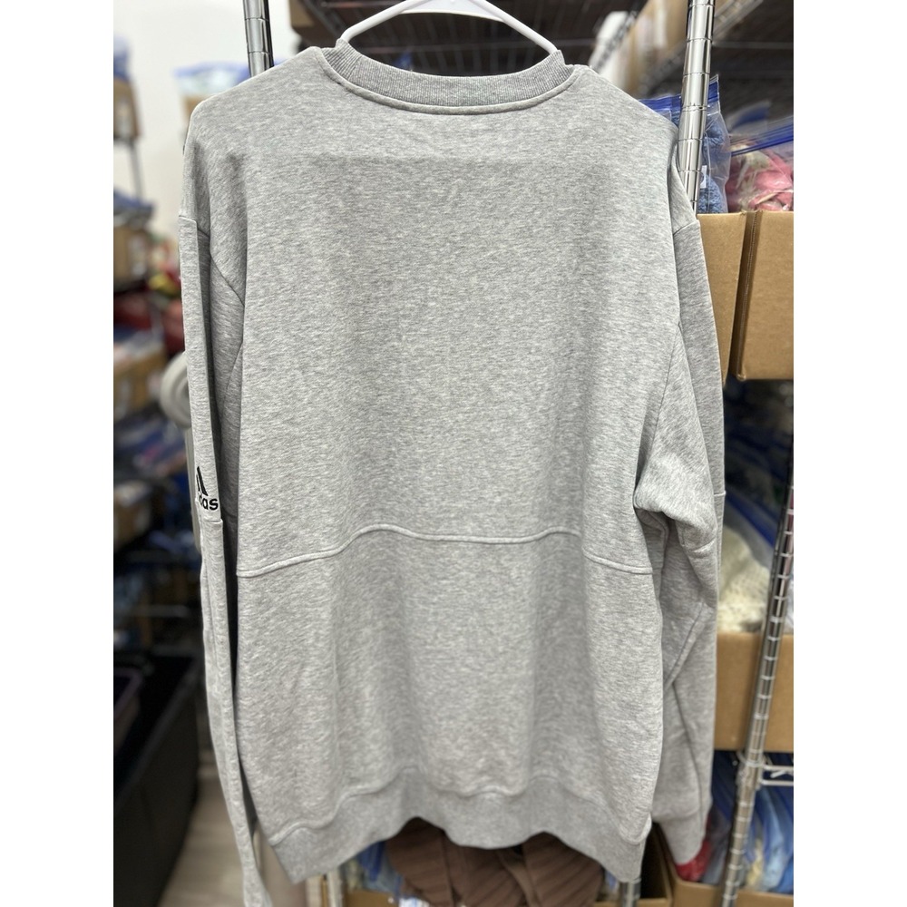 ADIDAS POSTGAME CREW SWEATSHIRT MEN'S XL Gray With Zipper Pouch‎ - Picture 3 of 4